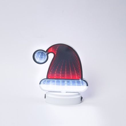 ΔΙΑΚΟΣΜΗΤΙΚΟ ΣΧΕΔΙΟ ΚΑΘΡΕΦΤΗΣ ΜΕ LED ΤΑΙΝΙΑ, 40 LED, ΣΚΟΥΦΑΚΙ ΑΓΙΟΣ ΒΑΣΙΛΗΣ 16x17cm, ΜΠΑΤΑΡΙΑΣ 3xAAA, KOKKINO & ΛΕΥΚΟ LED, IP20